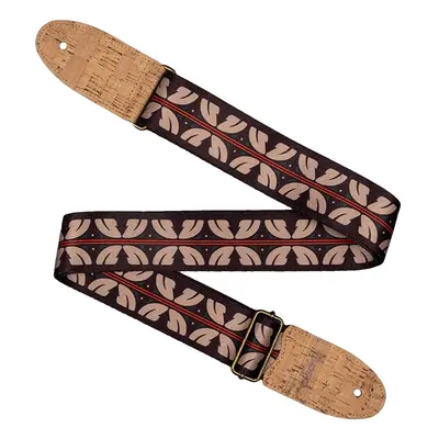 Cascha CGS-VC10 Guitar Strap Vegan Cork Ethnic Red Stripes