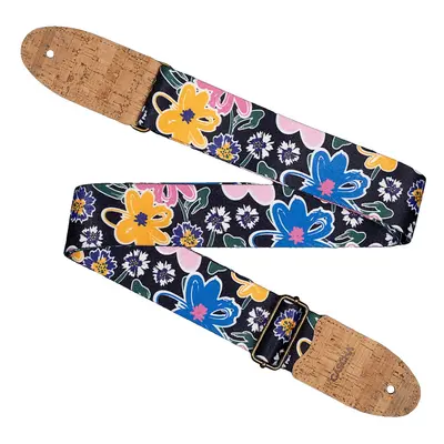 Cascha CGS-VC5 Guitar Strap Vegan Cork Floral Sketch