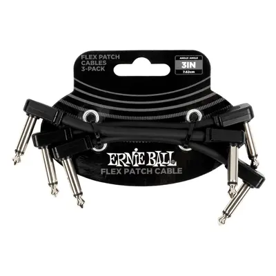 Ernie Ball Flex Patch Cable 3" Black 3-Pack