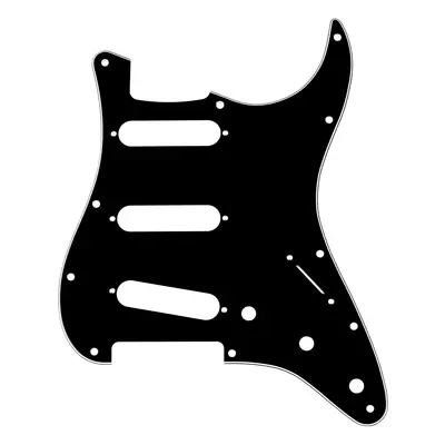 Fender Pickguard, Stratocaster S/S/S, 11-Hole Mount, Black (B/W/B), 3