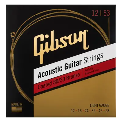 Gibson Coated 80/20 Bronze Acoustic Guitar Strings Light