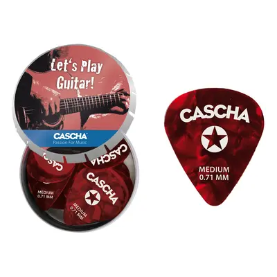 Cascha Guitar Pick Set Box Medium (24 medium guitar picks + metal box)