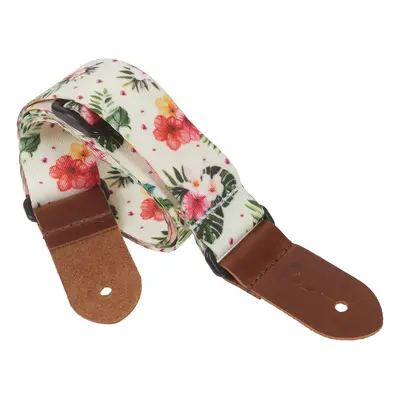 Perri's Leathers 7671 Ukulele Strap White Flowers