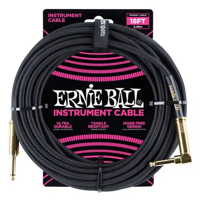 Ernie Ball 18' Braided Cable Black