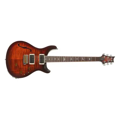 PRS SE Custom 24 Semi-Hollow Piezo OB Orange Tiger Smokeburst