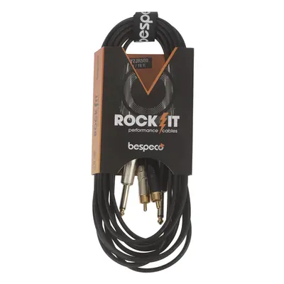 Bespeco ROCKIT Interlink Cable 2x RCA - 2x Jack Mono 5 m