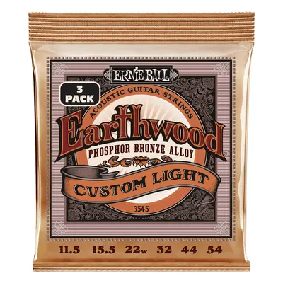 Ernie Ball 3545 Earthwood Custom Light Phoshor Bronze 3-Pack