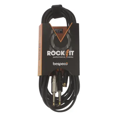 Bespeco ROCKIT Interlink Cable Jack 3,5 TRS M 90° - 2x Jack TS 5 m