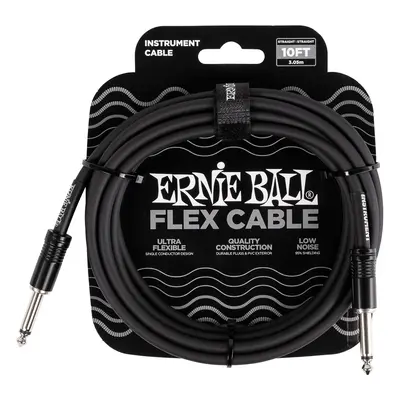 Ernie Ball Flex Instrument Cable Straight/Straight 10ft - Black