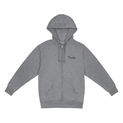 Fender Spaghetti Small Logo Zip Front Hoodie Athletic Gray M