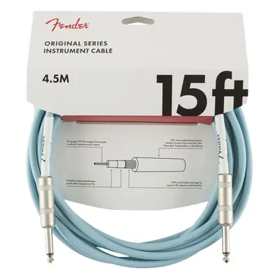 Fender Original Series 15' Instrument Cable Daphne Blue