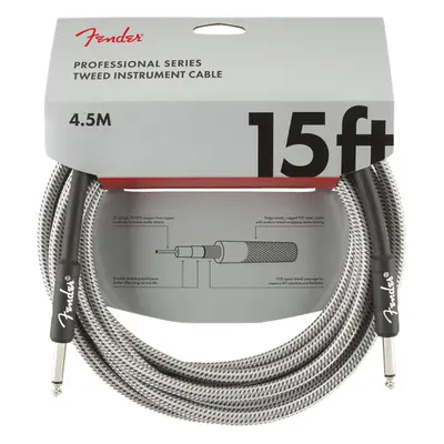 Fender Professional Series 15' Instrument Cable White Tweed