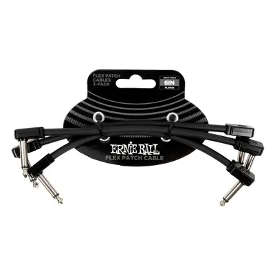 Ernie Ball Flex Patch Cable 6" Black 3-Pack