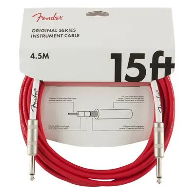 Fender Original Series 15' Instrument Cable Fiesta Red