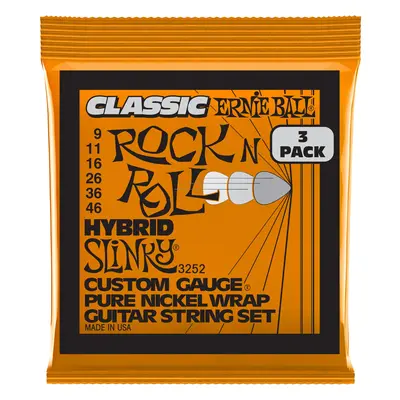 Ernie Ball 3252 Pure Nickel Hybrid Slinky 3-Pack