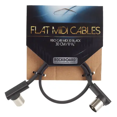 Rockboard Flat MIDI Cable Black 30 cm