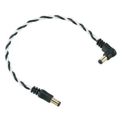 Ibanez Twisted DC Cable Black & White, Length: 8" Straight & Angled Pl