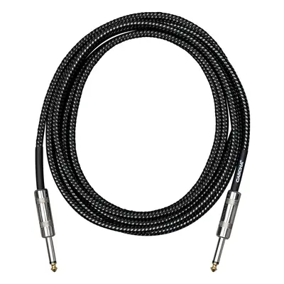 Cascha Standard Line Guitar Cable Straight Black Tweed 3m