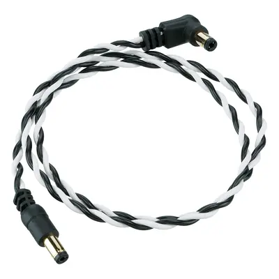 Ibanez Twisted DC Cable Black & White, Length: 24" Straight & Angled P