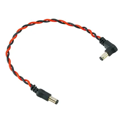 Ibanez Twisted DC Cable Black & Neon Red, Length: 8" Straight & Angled