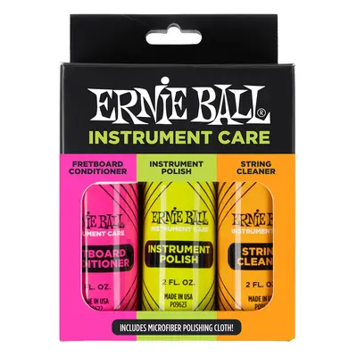 Ernie Ball Instrument Care 3-pack w/Microfiber Polish Cloth