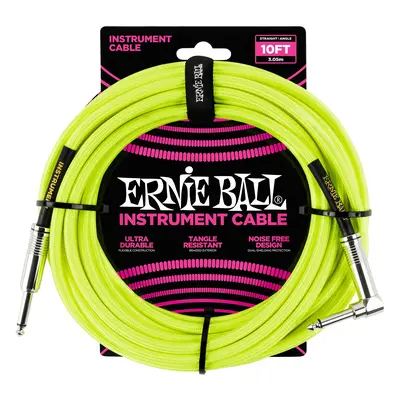 Ernie Ball 10' Braided Cable Neon Yellow