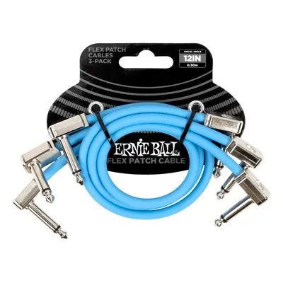 Ernie Ball Flex Patch Cable 12" Blue 3-Pack