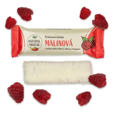 NaturalProtein Proteinová tyčinka s kolagenem - Malinová