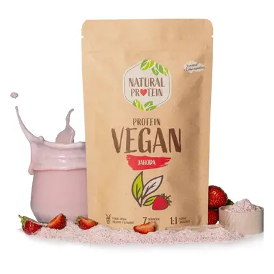 NaturalProtein Veganský protein - Jahoda 5 kusů