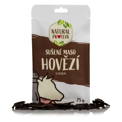 NaturalProtein Sušené maso - hovězí s pepřem 5 kusů