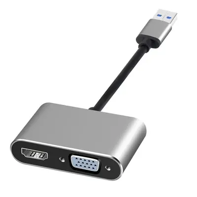 Převodník USB2.0 - adaptér HDMI/VGA, + 3,5 mm jack konektor