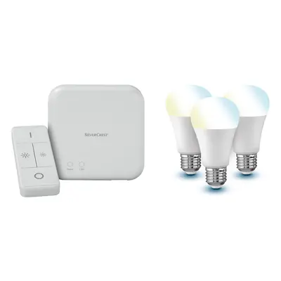 Livarno home Zigbee 3.0 Smart Home Starter Kit Gateway, 3x žárovka s úpravou tónu světla a dálko