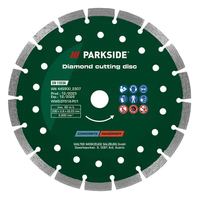 Parkside® Sada řezných a hrubovacích kotoučů / Diamantový řezný kotouč, Ø mm (diamantový řezný k