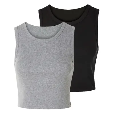 esmara® Dámský crop top, kusy (černá/šedá, (44/46))