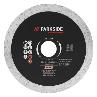 Parkside Performance® Řezné / Hrubovací kotouče, Ø mm (diamantový řezný kotouč s plným okrajem)