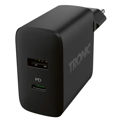 Tronic® Duální USB nabíječka W, Usb-C, Usb-A (černá)