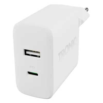 Tronic® Duální USB nabíječka W, Usb-C, Usb-A (bílá)