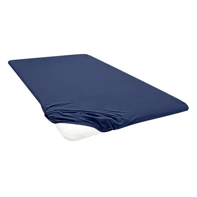 Biberna Žerzejové napínací prostěradlo na podložku na matraci (180-200 x cm, indigo)