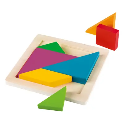 Playtive Dřevěné duhové puzzle Montessori (duhový tangram)