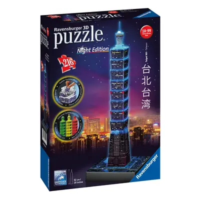 Ravensburger Svíticí 3D puzzle, dílků (Taipei Tower)