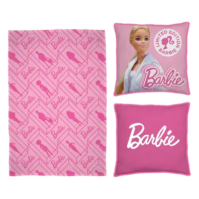 Barbie Dětská deka s polštářem, x cm, x cm (růžová)