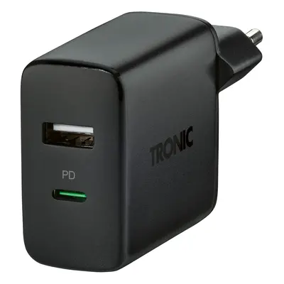 Tronic® Duální USB nabíječka, W, Usb-C PD, Usb-A (černá)