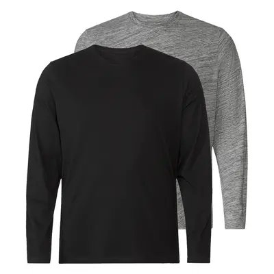 Livergy® Pánské triko s dlouhými rukávy Xxl, kusy (3Xl(64/66), černá/šedá)