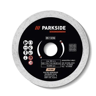 Parkside Performance® Diamantový řezný kotouč (plný okraj)