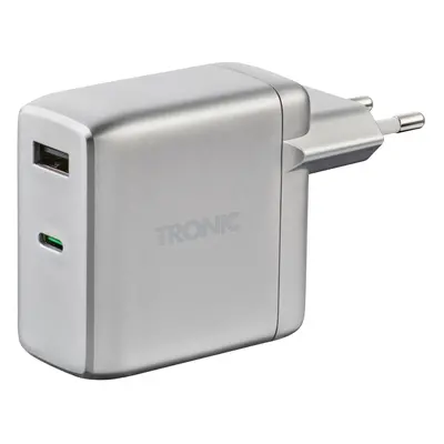 Tronic® Duální power nabíječka Usb-C PD 60W, GaN (stříbrná)