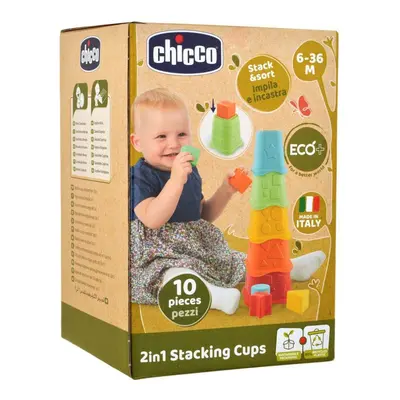 CHICCO Pohárky stohovací barevné Eco+ 6m+