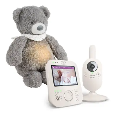 Philips AVENT Chůvička dětská video SCD891/26+NATTOU Uspáváček 4v1 Sleepy Bear Grey 0m+