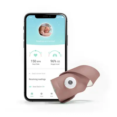 OWLET Ponožka chytrá Owlet Smart Sock - matně růžová