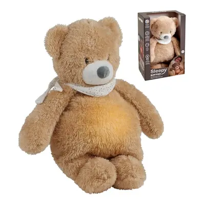 NATTOU Uspáváček plyšový hudební se světýlkem a senzorem pláče 4v1 Sleepy Bear Pale Brown 0m+