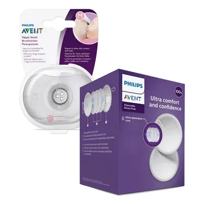 Philips AVENT Chránič bradavek - medium ks + ster.krabička + Prsní vložky jednorázové ks